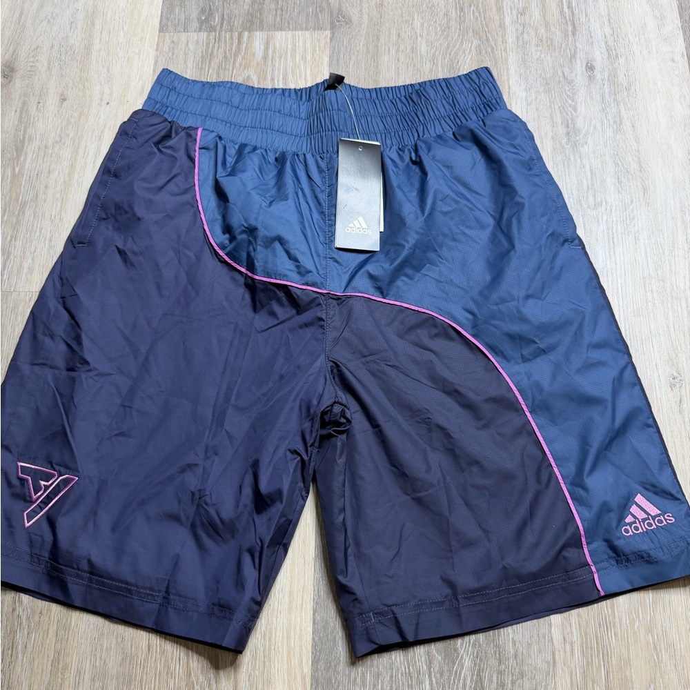 adidas Blue Lightweight Athletic Shorts with Elastic Waist